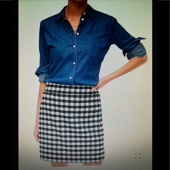 J. Crew Factory Dresses & Skirts - J CREW BUFFALO CHECK SKIRT BLACK/WHITE SIZE 6 NWT!
